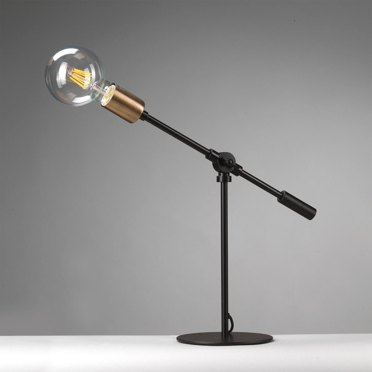TISCHLEUCHTE 55/15/45 cm   - Goldfarben/Schwarz, Design, Metall (55/15/45cm)