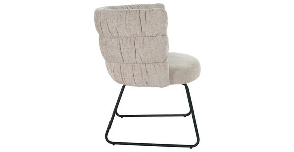 STUHL Flachgewebe Schwarz, Beige - Beige/Schwarz, Basics, Textil/Metall (62/80/62cm) - Carryhome