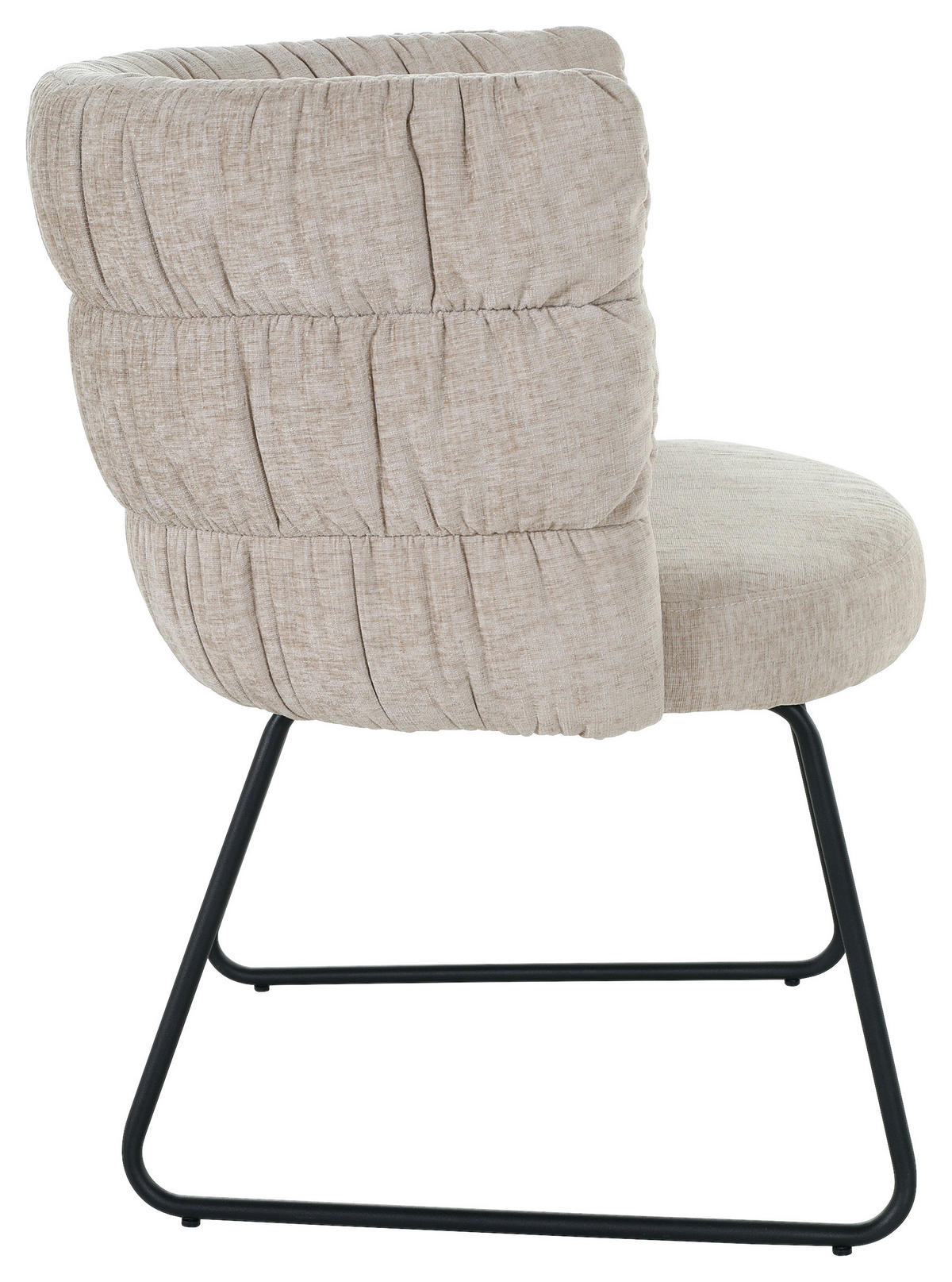 STUHL Flachgewebe Schwarz, Beige  - Beige/Schwarz, Basics, Textil/Metall (62/80/62cm) - Carryhome