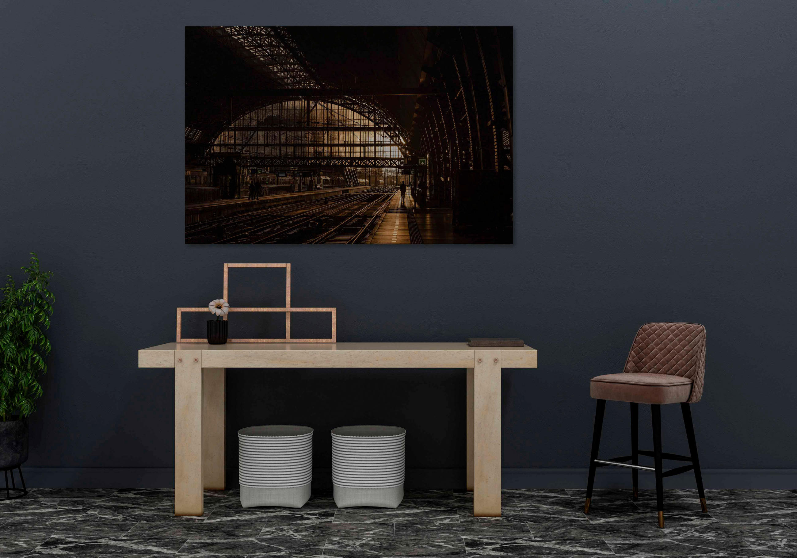 ALUMINIUMBILD 148/98 cm  - Goldfarben/Schwarz, Design, Kunststoff/Metall (148/98cm)