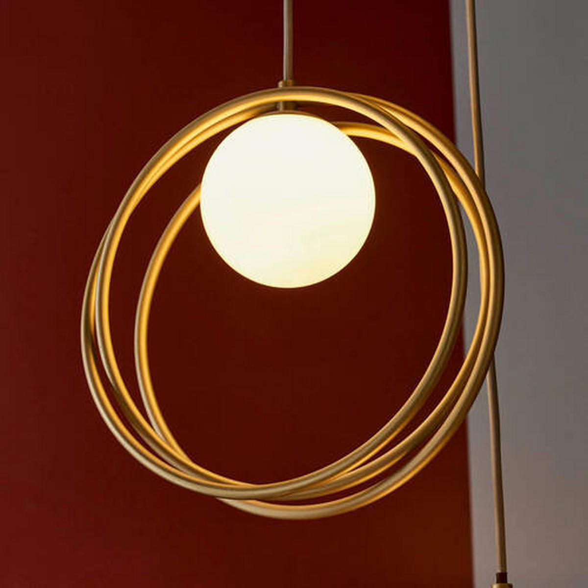 HÄNGELEUCHTE Endon Emilio 45/212.5 cm   - Goldfarben/Opal, Design, Glas (45/212.5cm) - ENDON