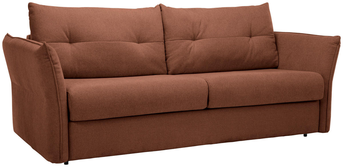 SCHLAFSOFA Webstoff Rostfarben  - Rostfarben/Schwarz, KONVENTIONELL, Kunststoff/Textil (220/89/104cm) - Carryhome