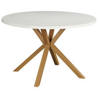 JEDILNA MIZA, bela  - bela/naravne barve, Moderno, kovina/leseni material (120/120/76cm) - MID.YOU