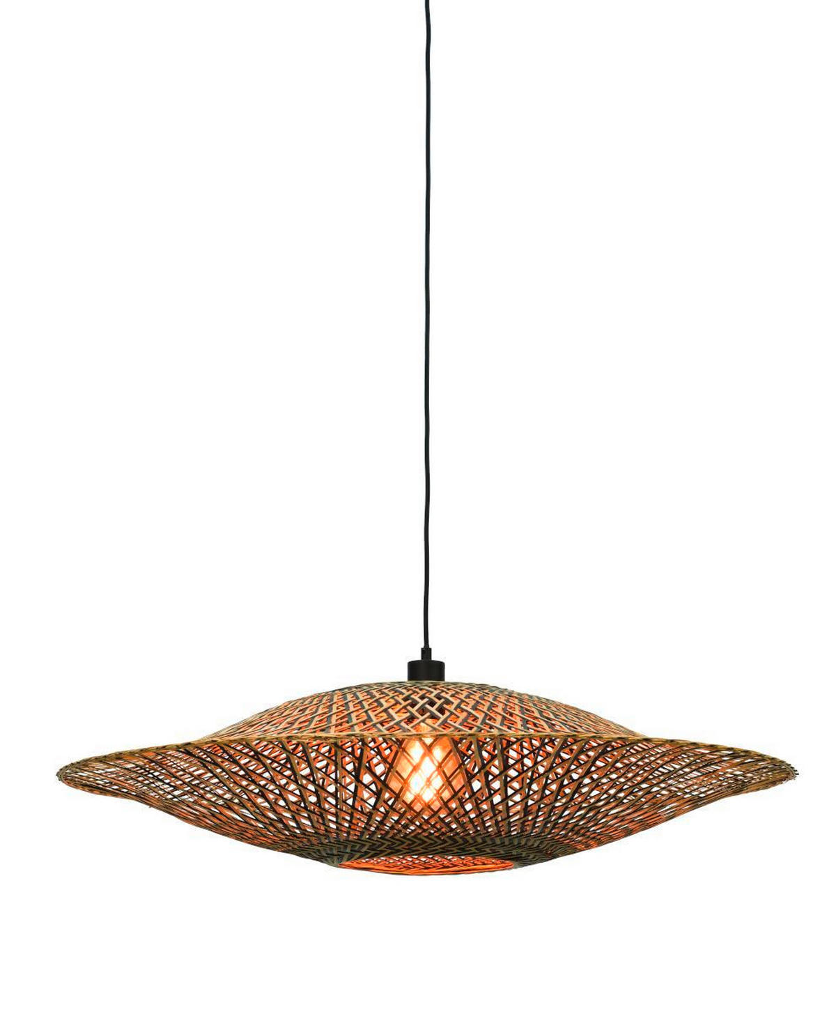 HÄNGELEUCHTE GOOD&MOJO 87/20 cm   - Hellbraun/Schwarz, Natur, Naturmaterialien (87/20cm) - Good & Mojo