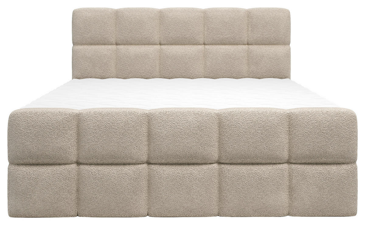 BOXBETT 160/200 cm  in Taupe  - Taupe/Schwarz, Design, Holzwerkstoff/Kunststoff (160/200cm) - Xora
