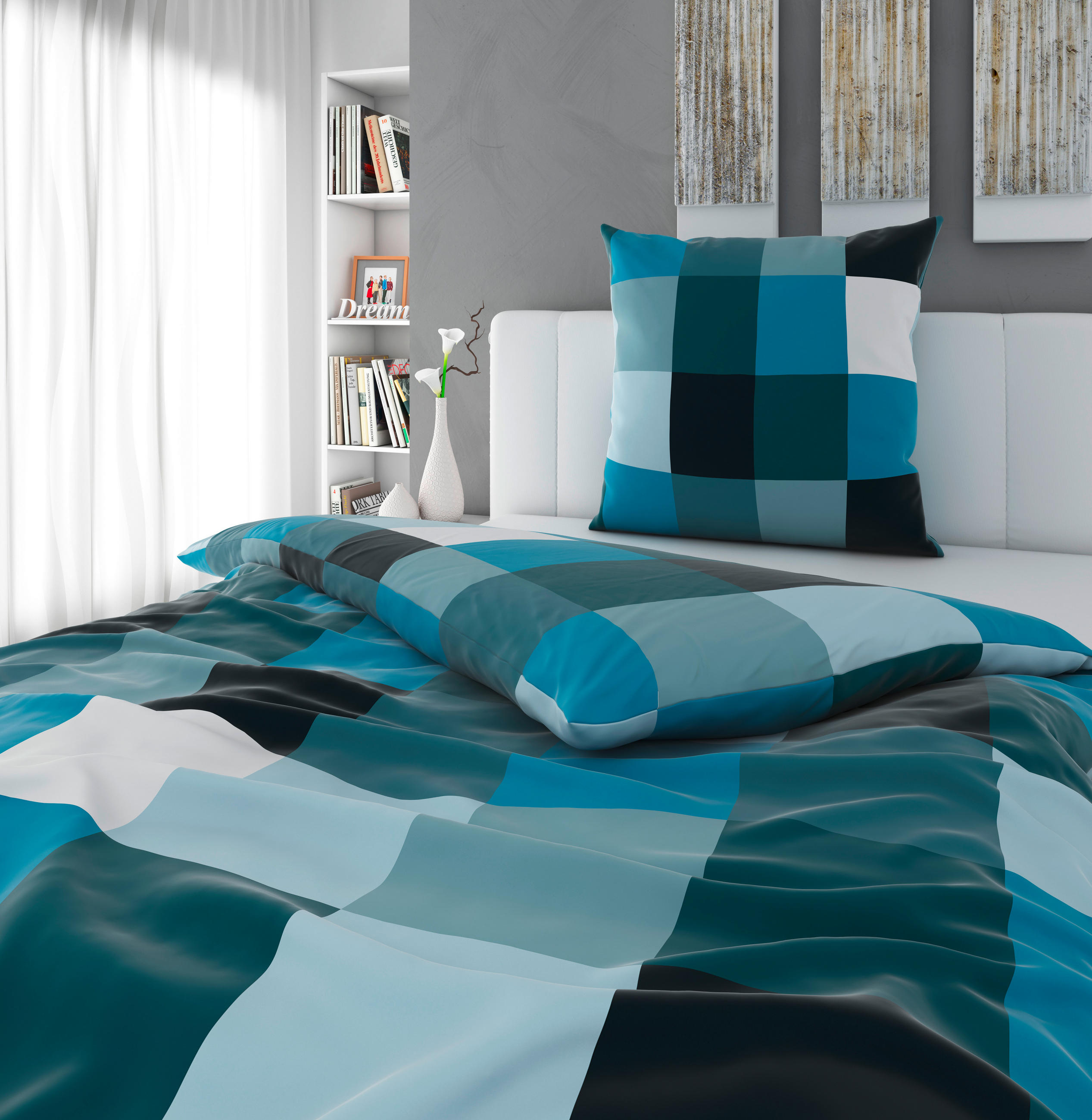 BETTWÄSCHE Satin 135/200 cm  - Petrol, Textil (135/200cm) - Novel
