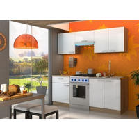 BLOK KUHINJA BEZ APARATA  bijela, hrast Sonoma  - bijela/hrast Sonoma, Design, drvni materijal (200/210/60cm) - Boxxx