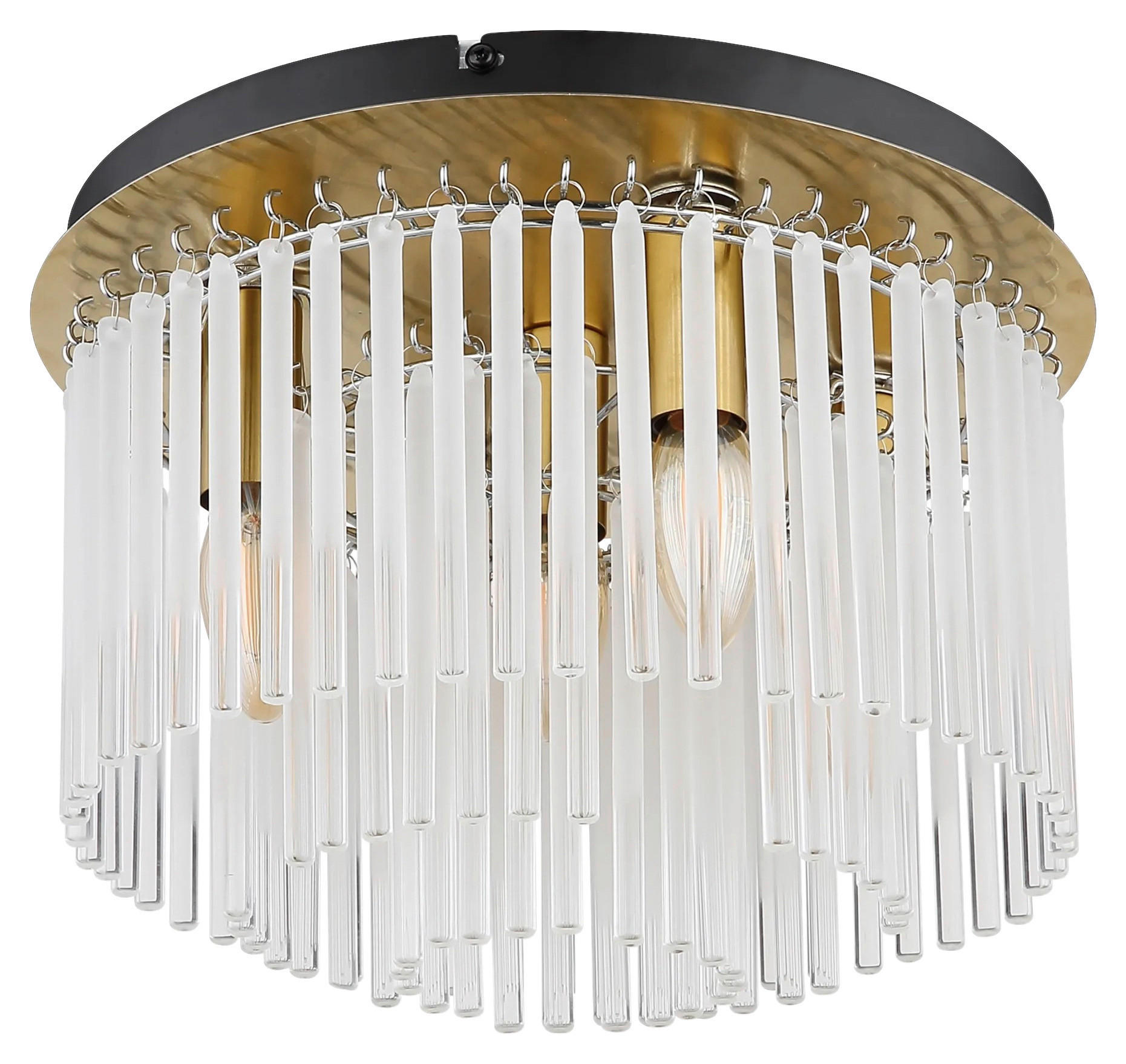 DECKENLEUCHTE 32/23 cm   - Goldfarben/Schwarz, Design, Glas/Metall (32/23cm) - Collet's Monde