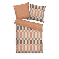 WENDEBETTWÄSCHE 2-teilig BOLD CHECK Flanell 155/220 cm  - Hellbraun/Perlmutt, Design, Textil (155/220cm) - Tom Tailor
