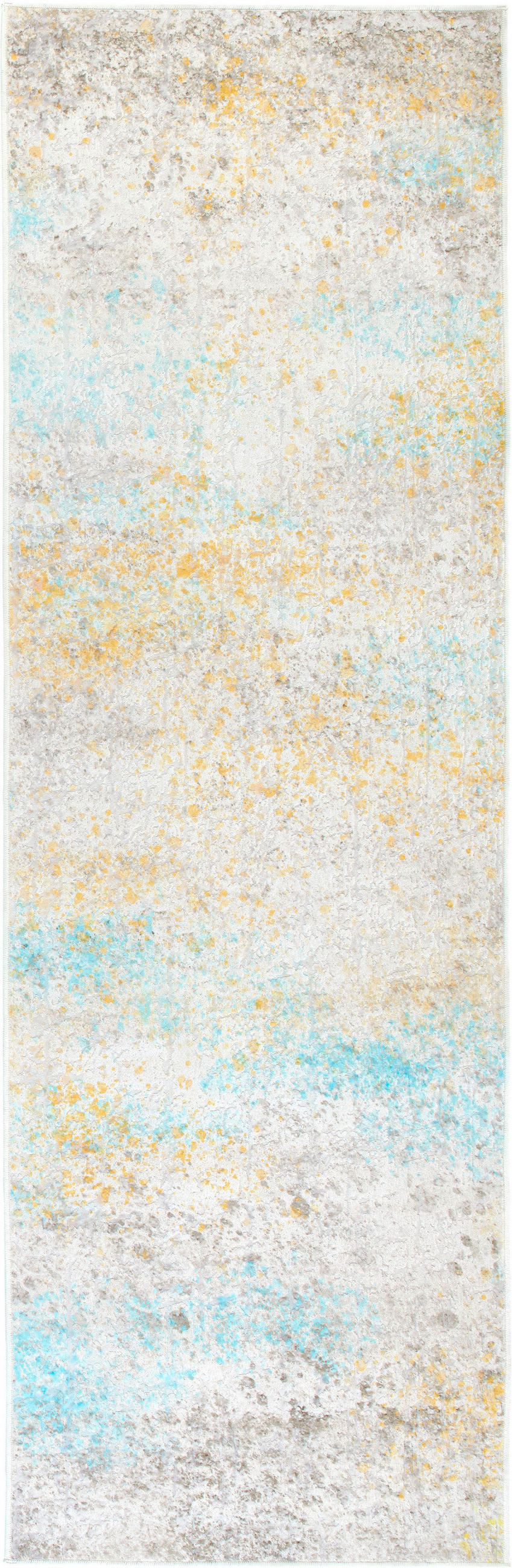 LÄUFER 80/250 cm ONDEA FIORALYS, waschbar  - Türkis/Greige, Design, Kunststoff/Textil (80/250cm) - Lindorug