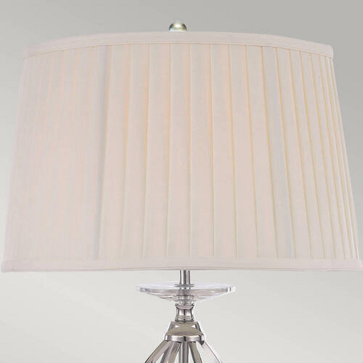 TISCHLEUCHTE - Nickelfarben, Konventionell, Textil/Metall (36/58cm) - Elstead Lighting