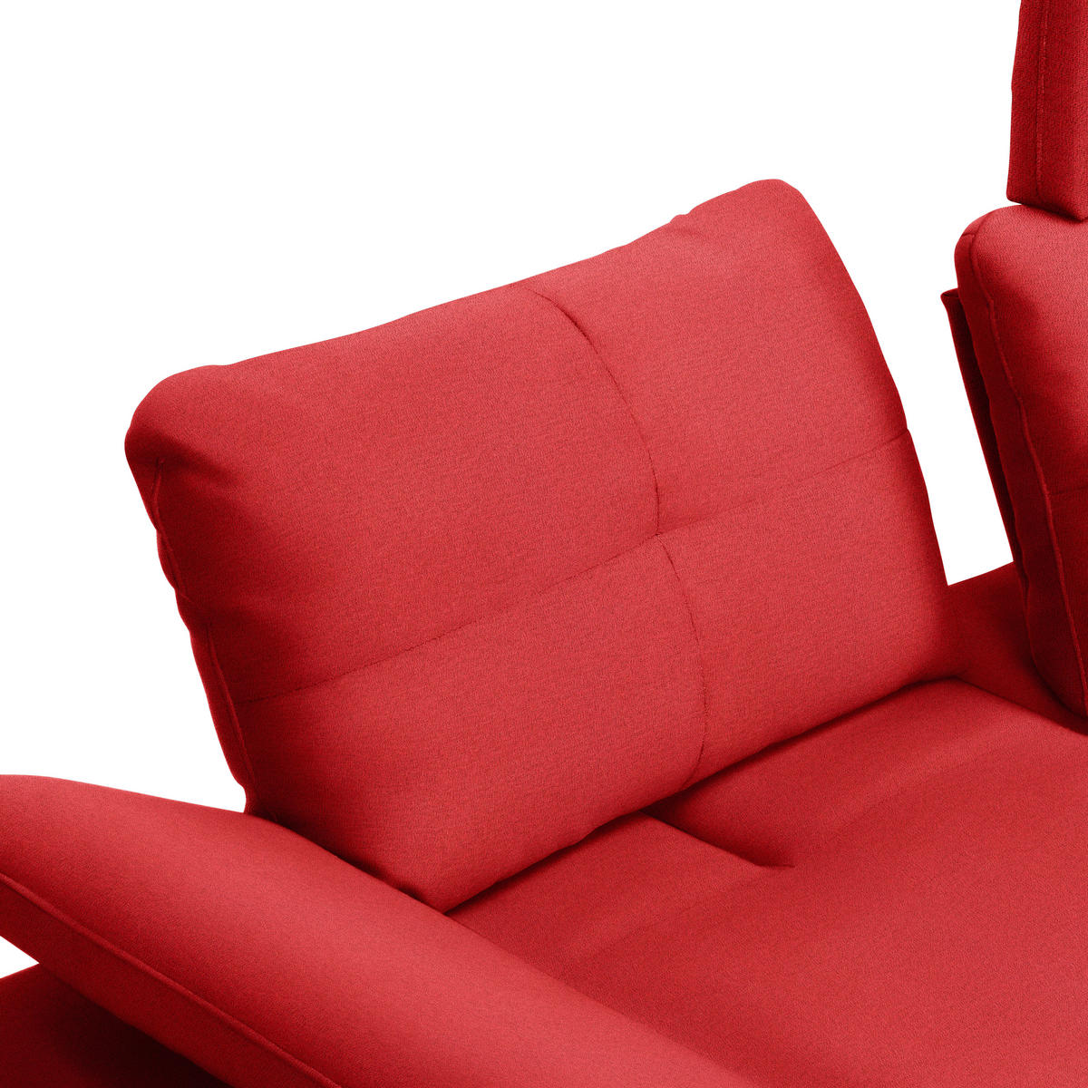 ECKSOFA in Webstoff Hellrot  301/179 cm  - Hellrot/Schwarz, Design, Textil/Metall (301/179cm) - Chilliano