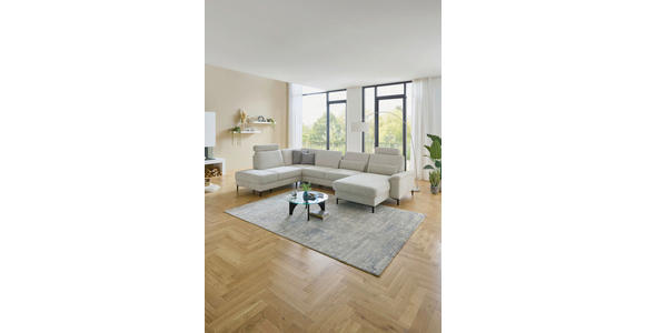 WOHNLANDSCHAFT Dieter Knoll Greige Chenille  - Greige/Schwarz, Design, Textil/Metall (235/349/175cm) - Dieter Knoll