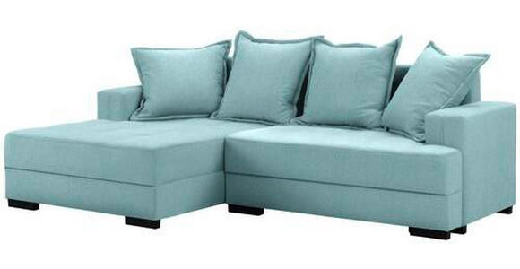 ECKSOFA in Webstoff Türkis  148/238 cm  - Türkis/Schwarz, KONVENTIONELL, Holz/Textil (148/238cm) - Carryhome