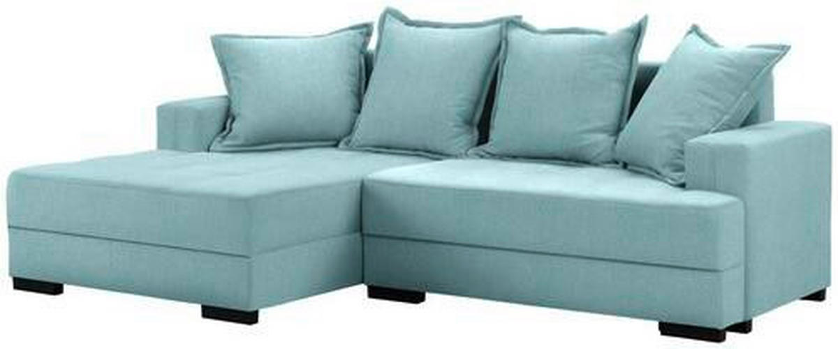 ECKSOFA in Webstoff Türkis  148/238 cm  - Türkis/Schwarz, KONVENTIONELL, Holz/Textil (148/238cm) - Carryhome