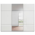 SCHWEBETÜRENSCHRANK  in Grau, Weiß  - Alufarben/Weiß, KONVENTIONELL, Glas/Holzwerkstoff (301/223/68cm) - Novel