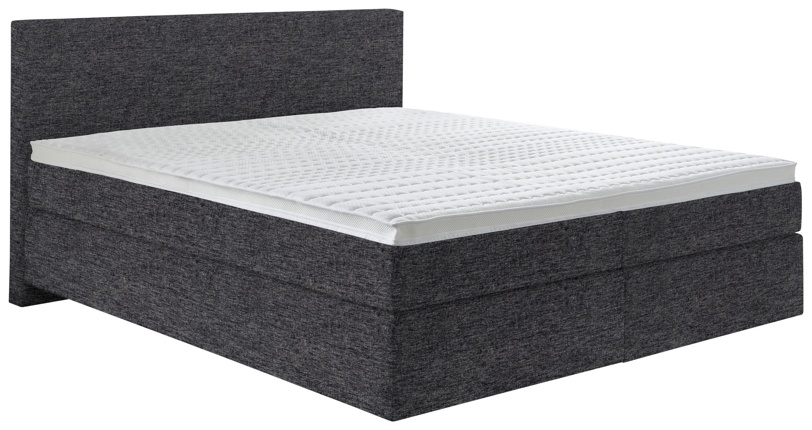 BOXSPRINGBETT 180/200 cm  in Anthrazit  - Anthrazit/Schwarz, Konventionell, Kunststoff/Textil (180/200cm) - Hom`in
