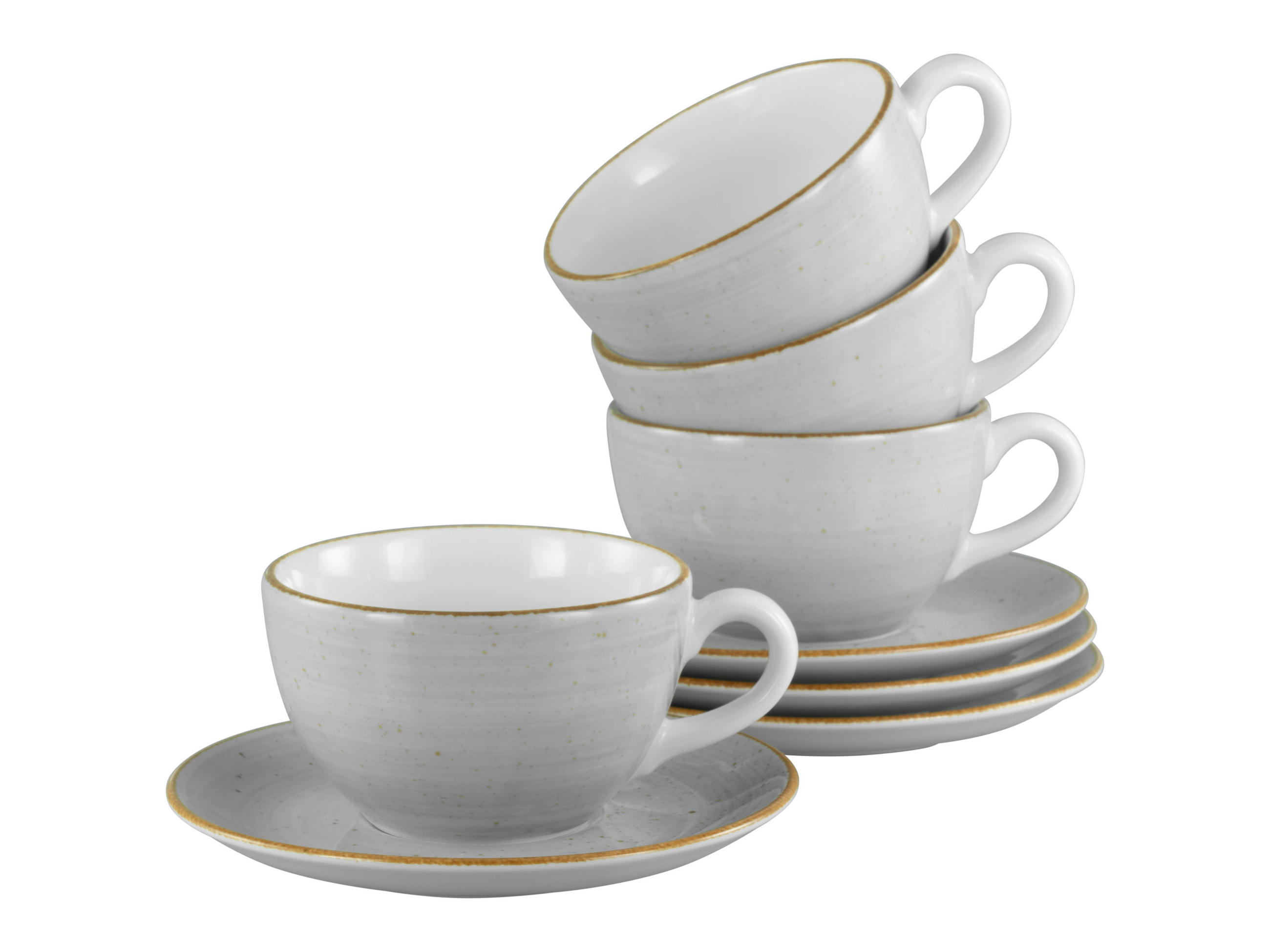 CAPPUCCINOKOPP MED FAT Vintage Nature    - vit/ljusgrå, Basics, keramik - Creatable