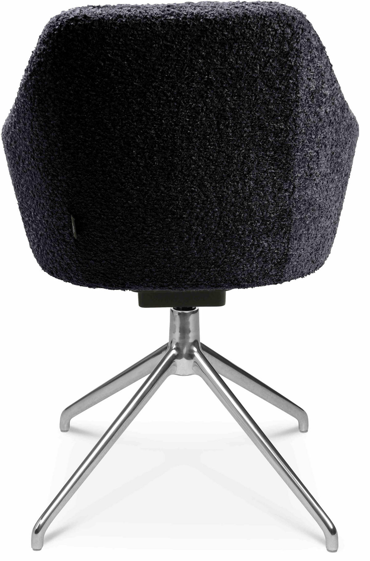 ARMLEHNSTUHL  in Aluminium Bouclé  - Lavagrau/Alufarben, Design, Textil/Metall (58/81,5-84,5/60cm) - Johann Jakob