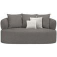 2-SITZER-SOFA in Plüsch Graphitfarben  - Creme/Schwarz, MODERN, Kunststoff/Textil (177/86/105cm) - Hom`in