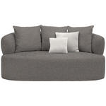 2-SITZER-SOFA in Plüsch Graphitfarben  - Creme/Schwarz, MODERN, Kunststoff/Textil (177/86/105cm) - Hom`in