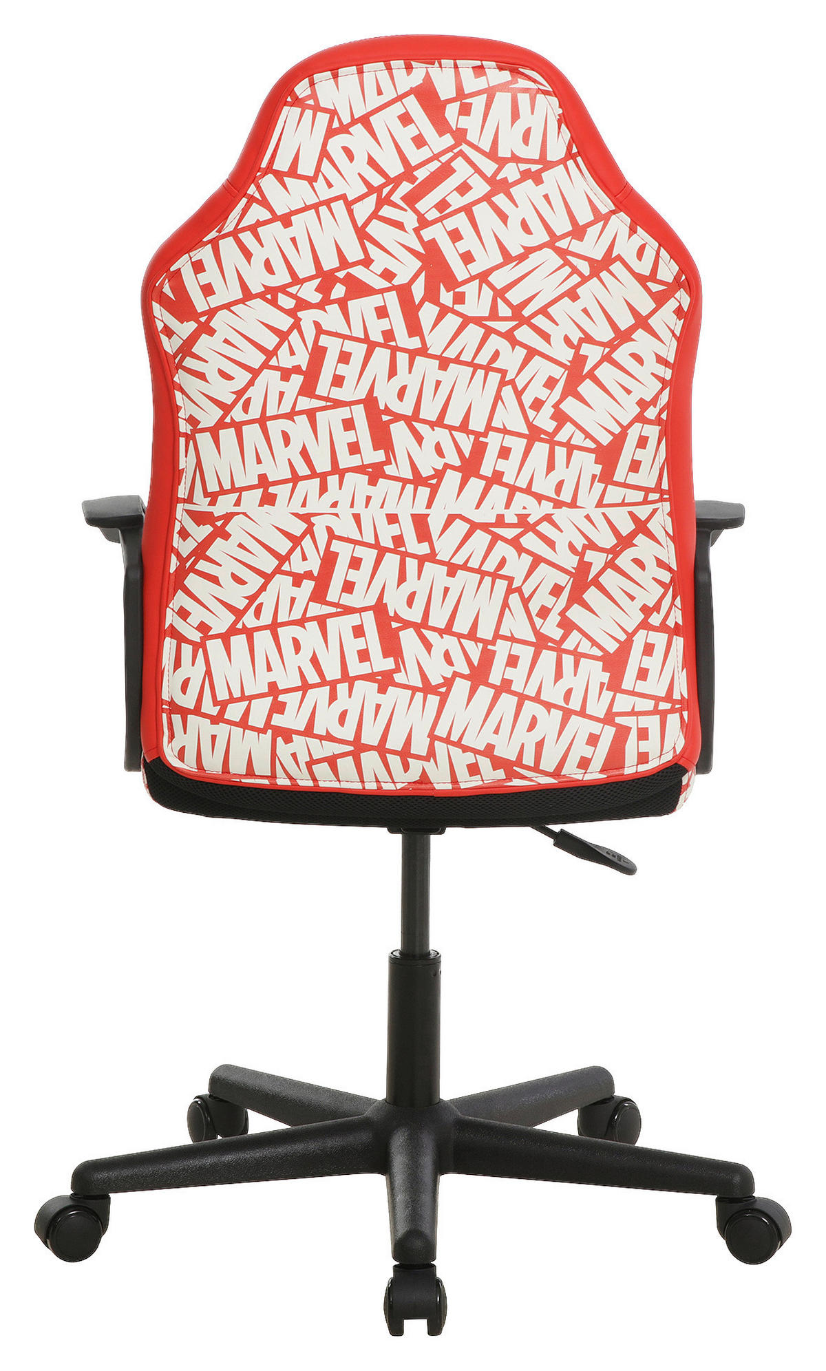 HERNÍ ŽIDLE, vzhled kůže, červená, bílá - bílá/černá, Design, textil/plast (60/98,5-108/63,6cm) - Marvel