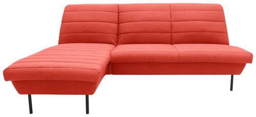 ECKSOFA in Webstoff Orange  - Schwarz/Orange, Design, Textil/Metall (168/214cm) - LOOKS by W.Joop