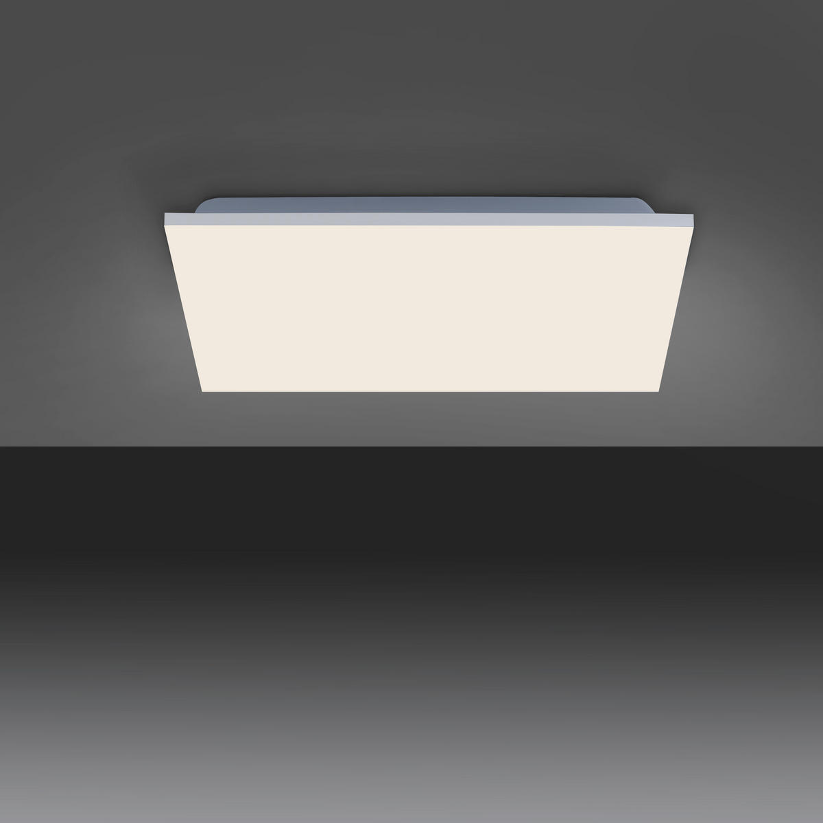 STROPNÉ LED SVIETIDLO, 45/45/6,1 cm - biela/hliníková, Basics, kov/plast (45/45/6,1cm)