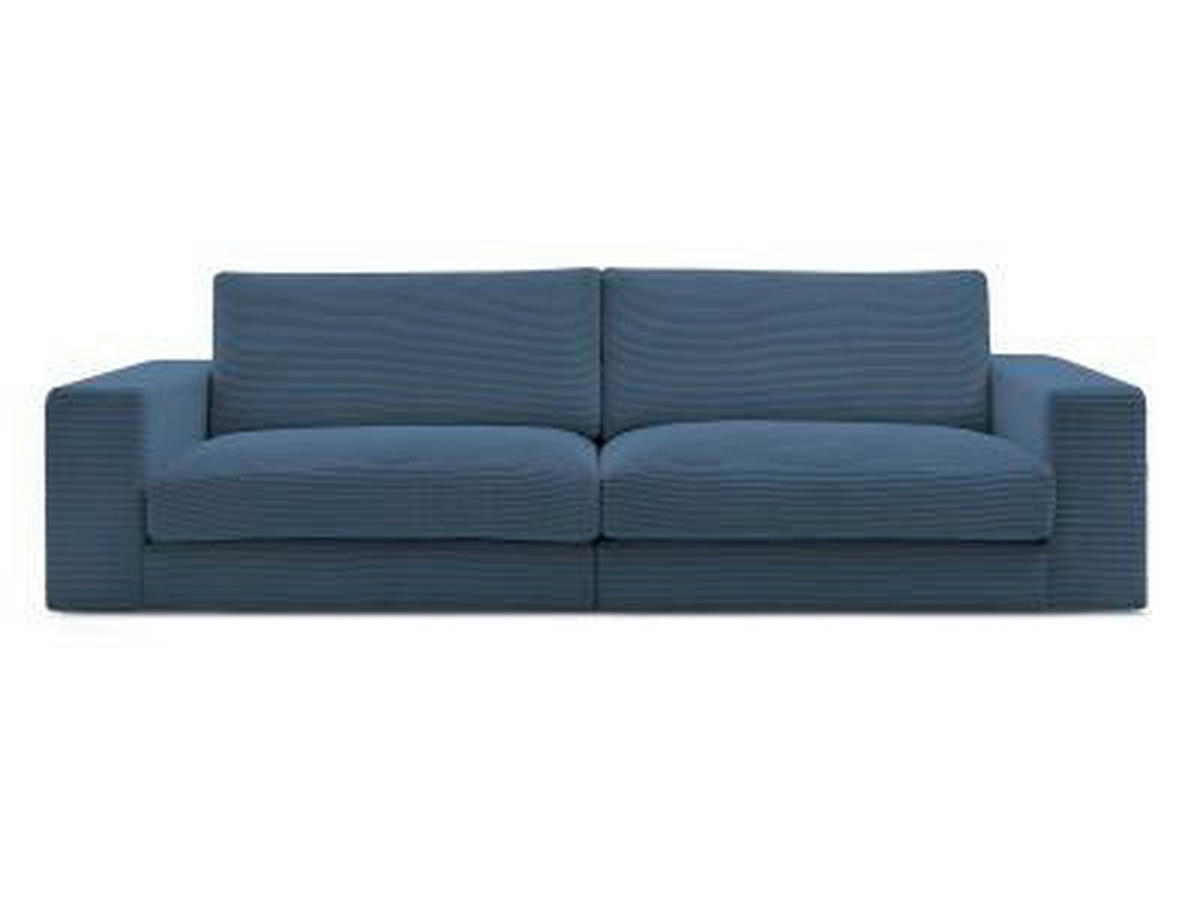 3-SITZER-SOFA LEONARD Cord Dunkelblau  - Schwarz/Dunkelblau, MODERN, Kunststoff/Textil (274/77/109cm)