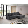 ECKSOFA SALVADOR Dunkelgrau Mikrofaser  - Wengefarben/Dunkelgrau, MODERN, Holz/Textil (293/164cm) - MID.YOU