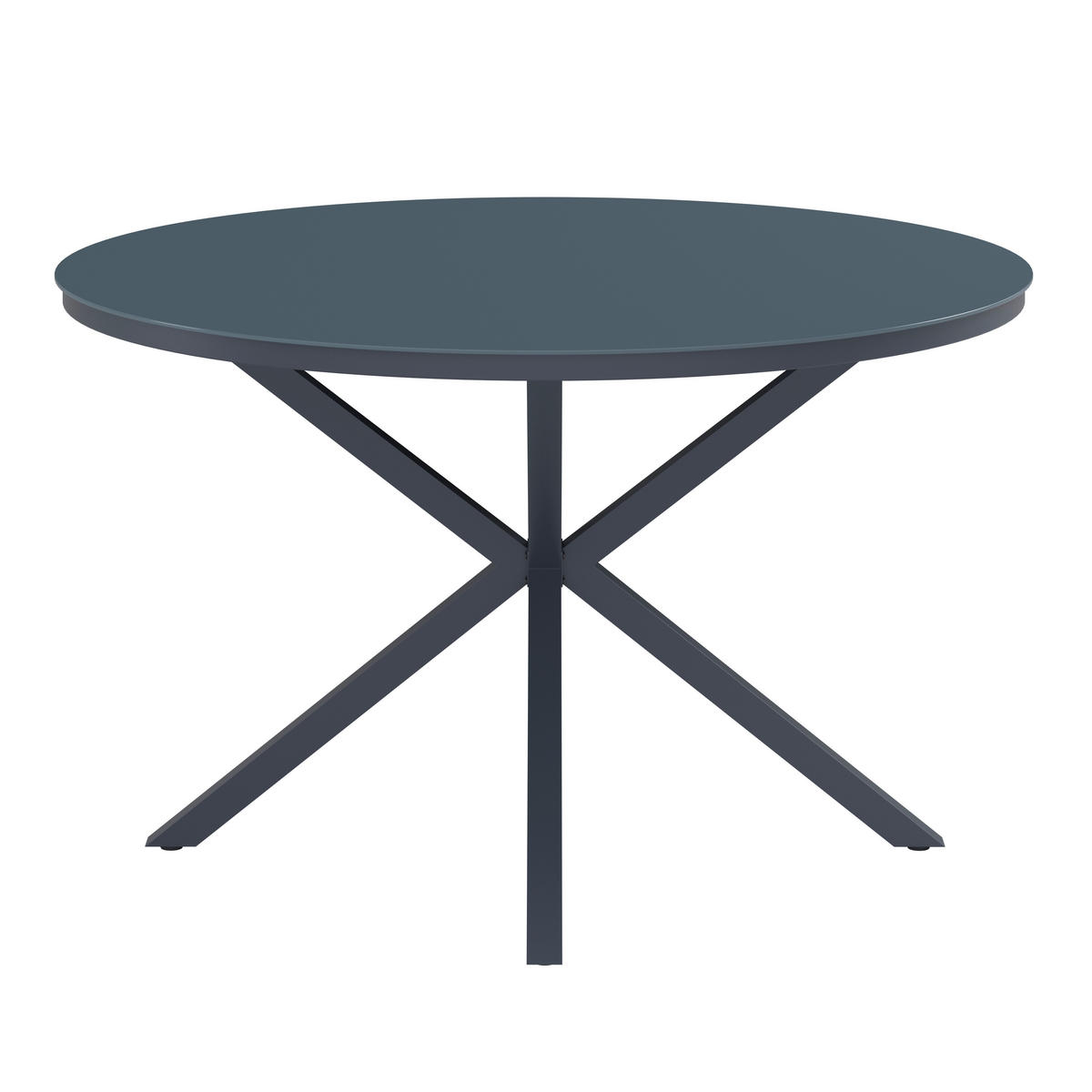 GARTENTISCH Metall, Glas Dunkelgrau rund  - Dunkelgrau, Modern, Glas/Metall (120/72cm) - Ambia Garden
