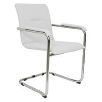 KONFERENCIJSKA STOLICA  bijela  metal, koža  - bijela, Moderno, koža/metal (55/85/45cm)