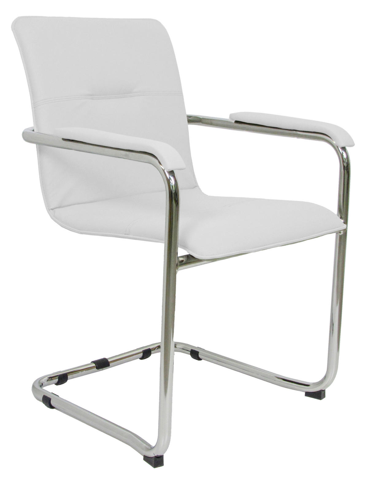 KONFERENCIJSKA STOLICA  bijela  metal, koža  - bijela, Moderno, koža/metal (55/85/45cm)