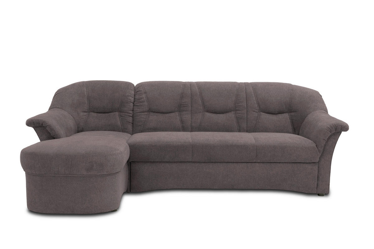 ECKSOFA Greige Mikrofaser  - Greige/Schwarz, KONVENTIONELL, Kunststoff/Textil (146/232cm) - MID.YOU