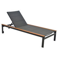 ZAHRADNÍ LEHÁTKO dřevo, kov, plast - šedá/barvy grafitu, Moderní, kov/dřevo (198/103/84cm) - Gardenson