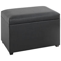 TRUHENBANK 58/42/39 cm Lederlook Schwarz  - Schwarz, Design, Textil (58/42/39cm)