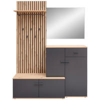 HALLMÖBEL  i 148/199/38 cm  - ek Artisan/antracit, Design, trämaterial/glas (148/199/38cm) - Xora