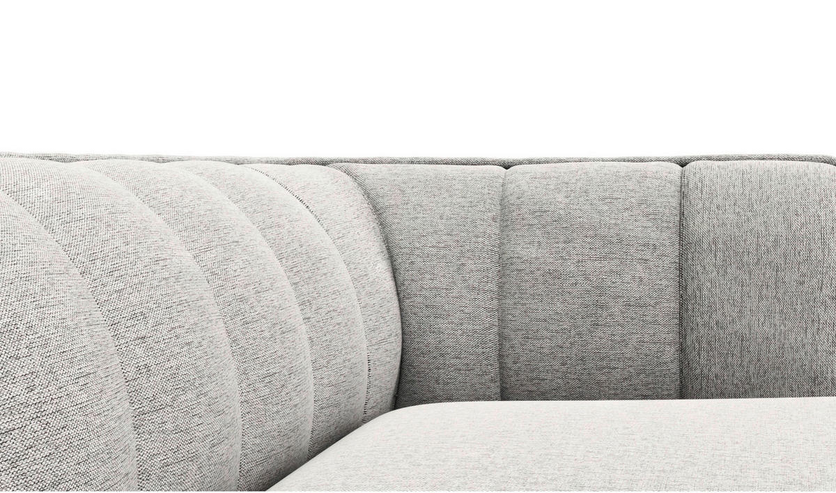 ECKSOFA Hellgrau Webstoff, Flachgewebe, Chenille  - Hellgrau/Schwarz, Design, Holz/Textil (211/149cm) - Livetastic
