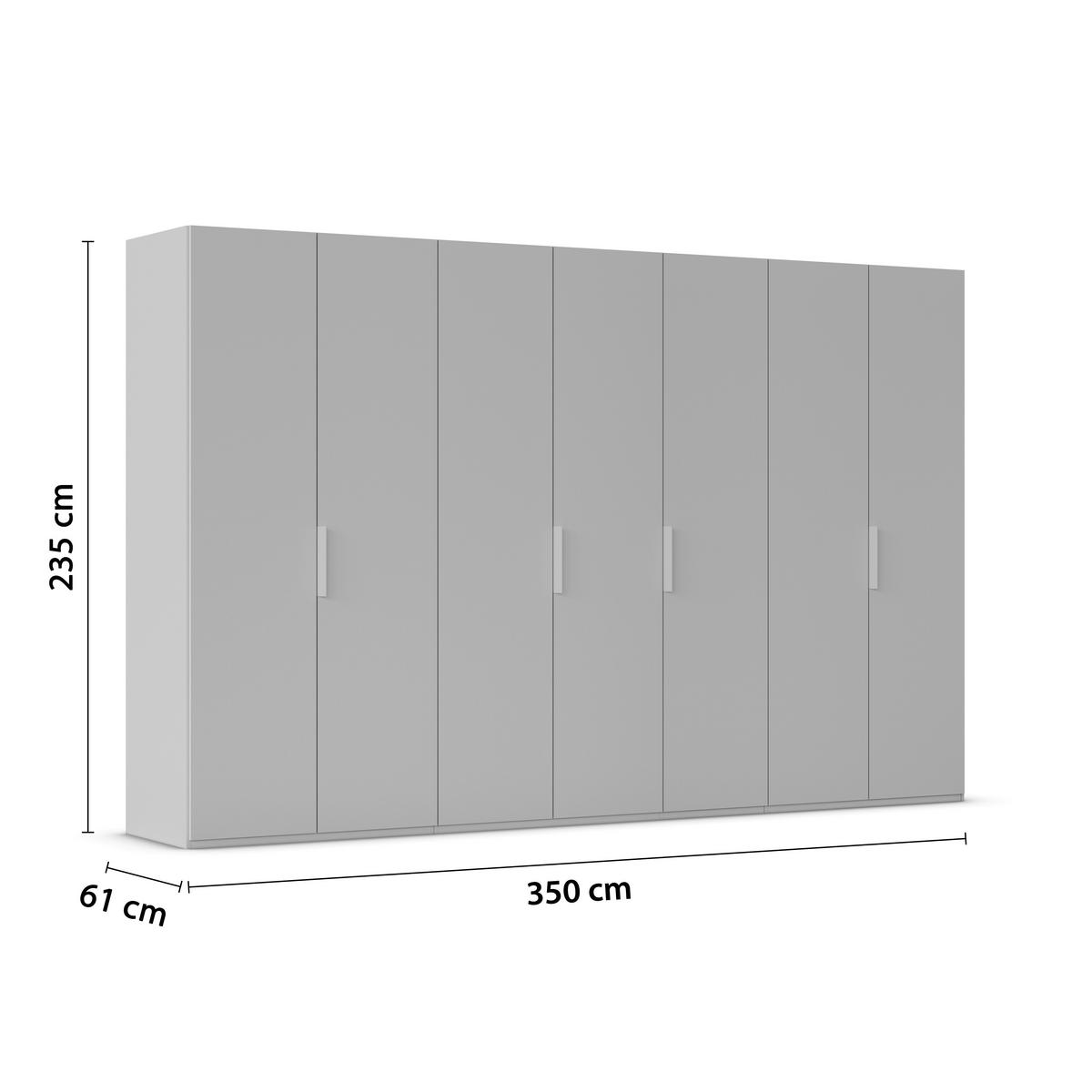 DREHTÜRENSCHRANK 350/235/61 cm,  in Champagner, 7-türig  - Champagner, Basics, Glas/Holzwerkstoff (350/235/61cm) - Novel