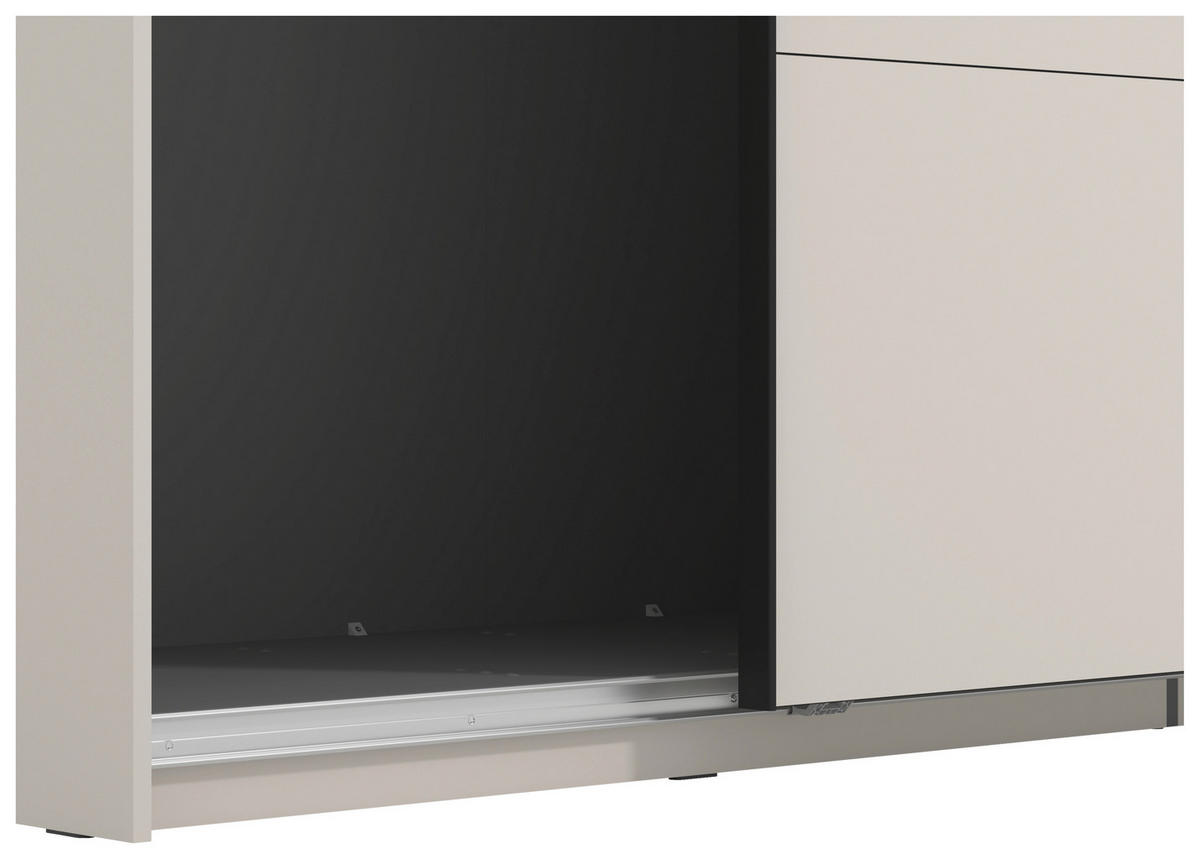 SKRIŇA S POS. DVER. – HOR.VED, kašmírová, 245/217,5/61 cm - čierna/kašmírová, Basics, kov/kompozitné drevo (245/217,5/61cm) - Xora