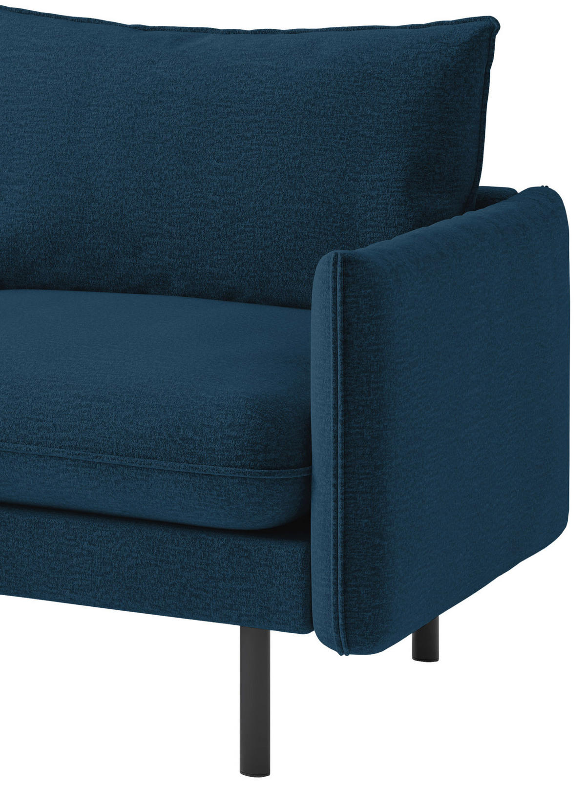 ECKSOFA in Flachgewebe Blau  - Blau/Schwarz, Design, Textil/Metall (204/267cm) - Livetastic