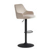 BARHOCKER in Textil Beige  - Beige/Schwarz, Design, Textil/Metall (45/106/45cm) - MID.YOU