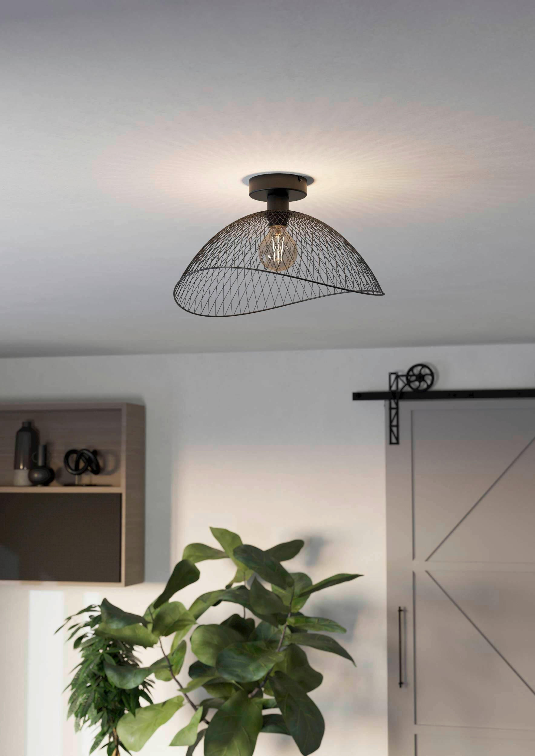 TAKLAMPA Pompeya 45/44/25,5 cm  - svart, Klassisk, metall (45/44/25,5cm) - Eglo
