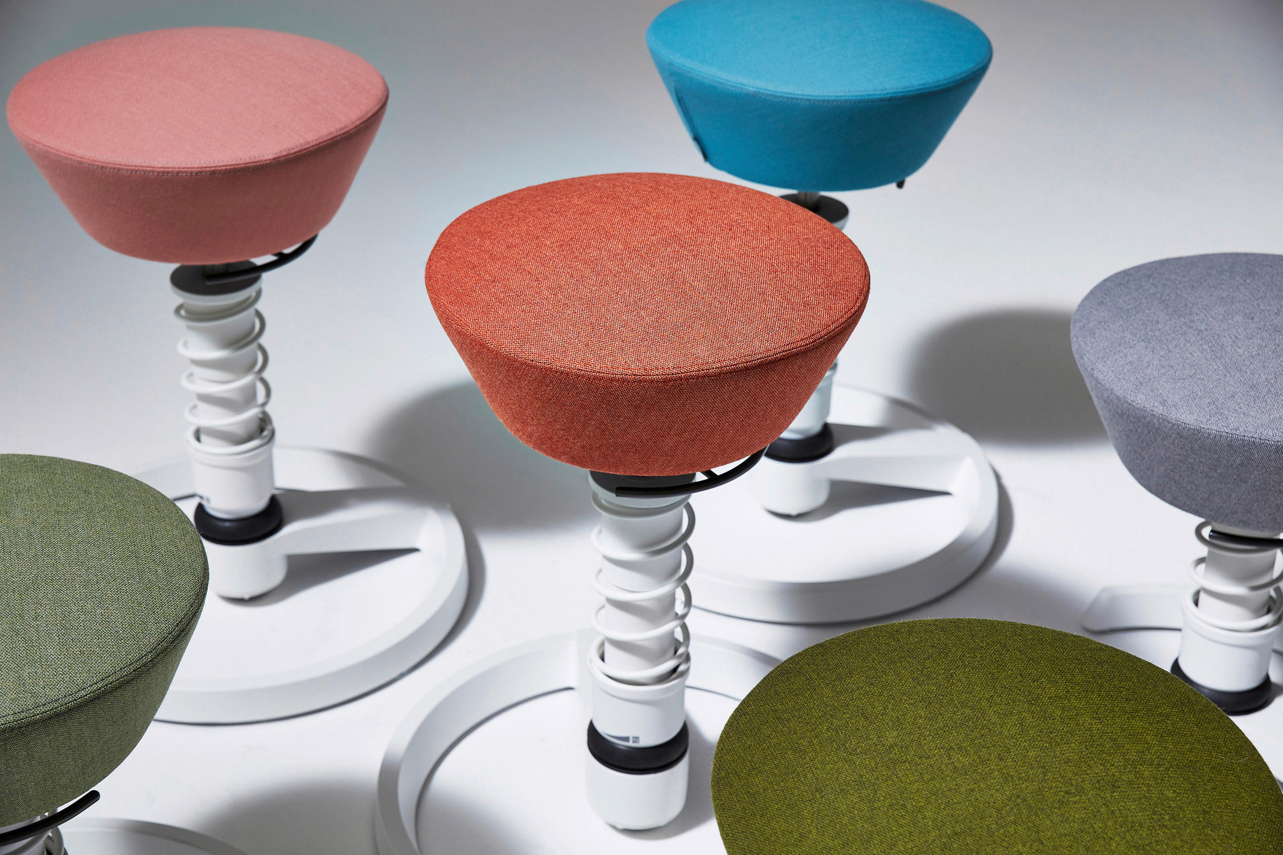 BÜROHOCKER 55/45,66/55 cm  - Schwarz/Weiß, Basics, Textil/Metall (55/45,66/55cm) - Aeris