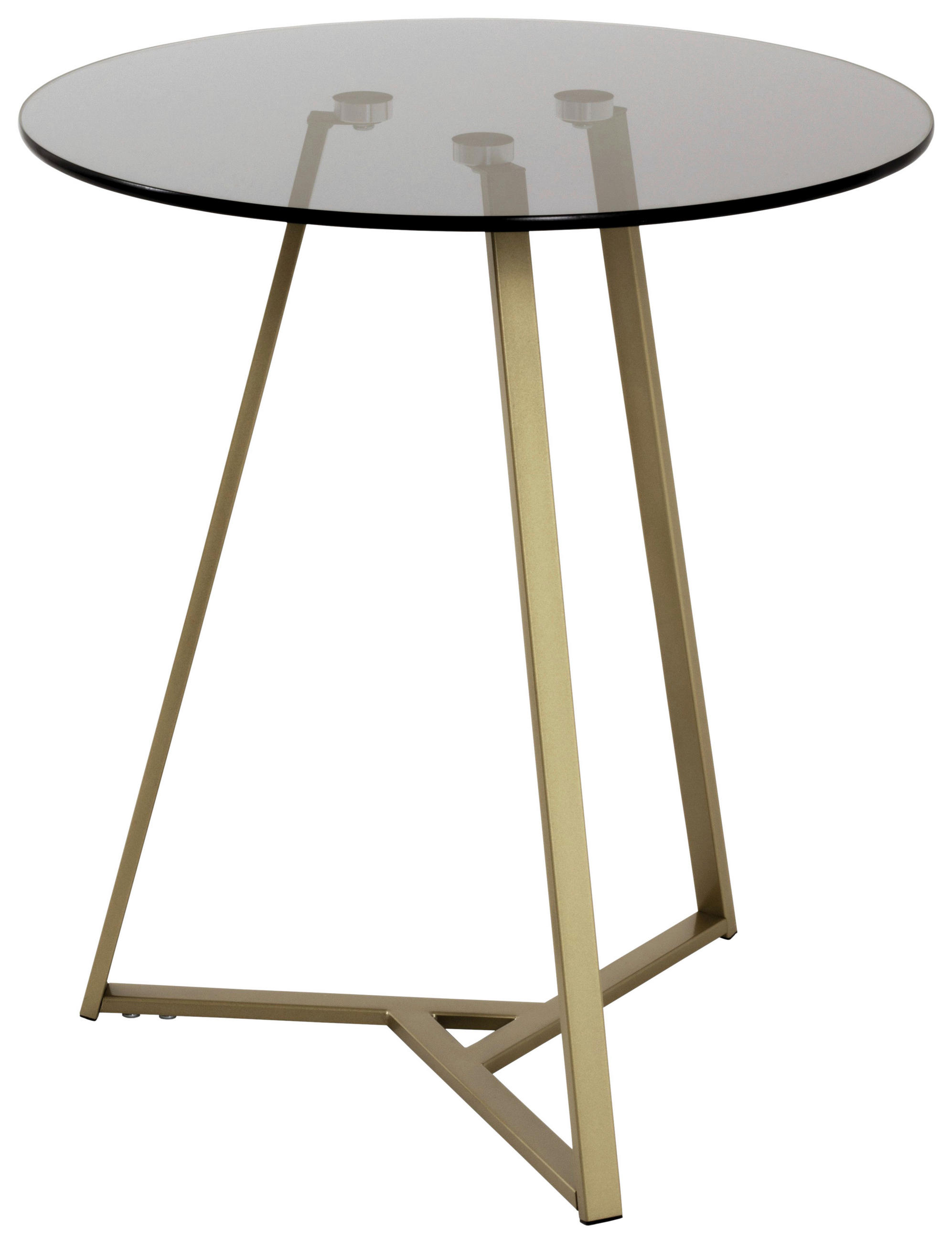 BEISTELLTISCH 45/45/50 cm Grau, Goldfarben rund  - Goldfarben/Grau, Design, Glas/Metall (45/45/50cm)