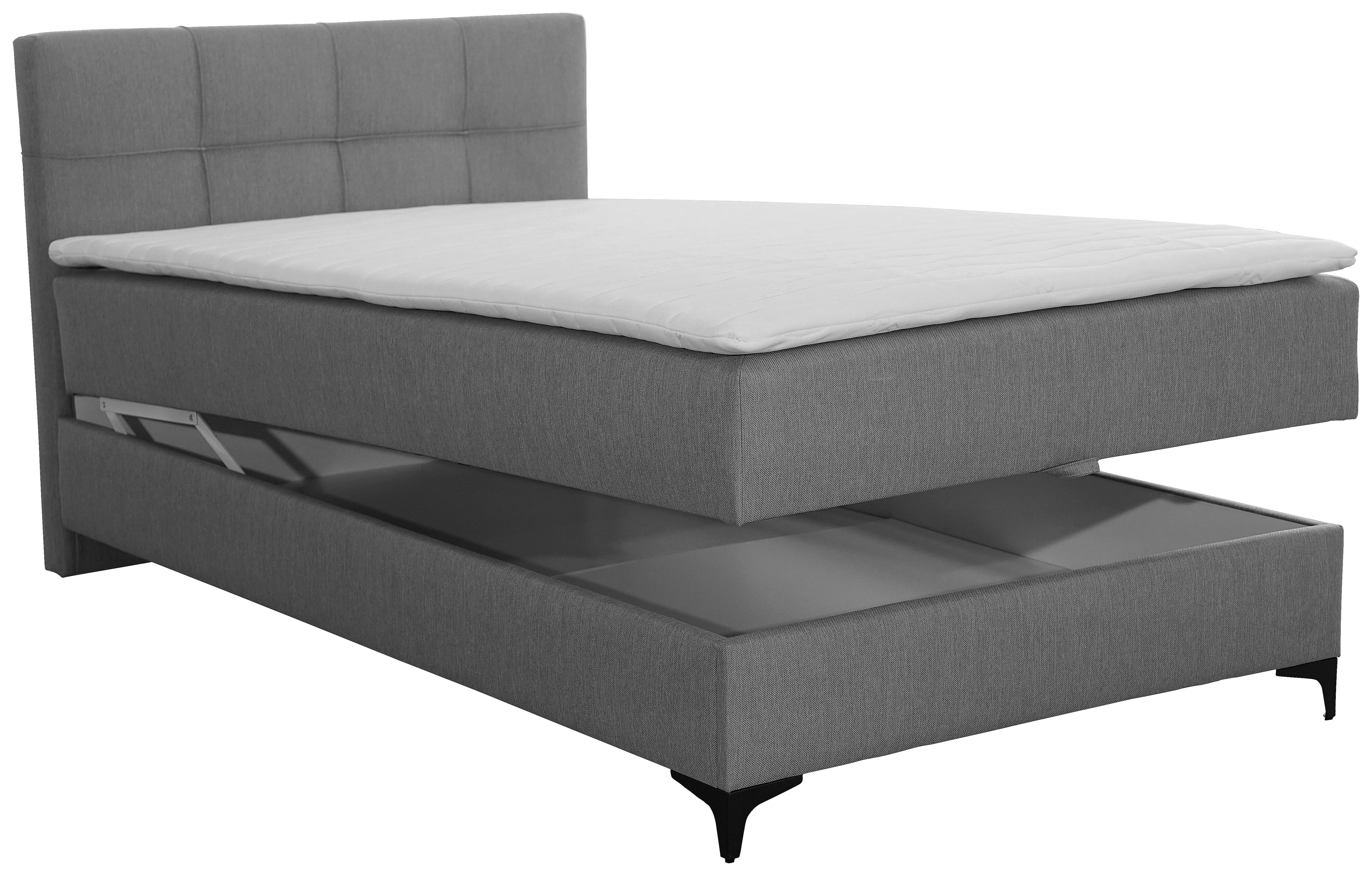 POSTELJA Z VZMETNICO 120 cm   x 200 cm  , tekstil temno siva  - temno siva/črna, Moderno, tekstil (120/200cm) - MID.YOU