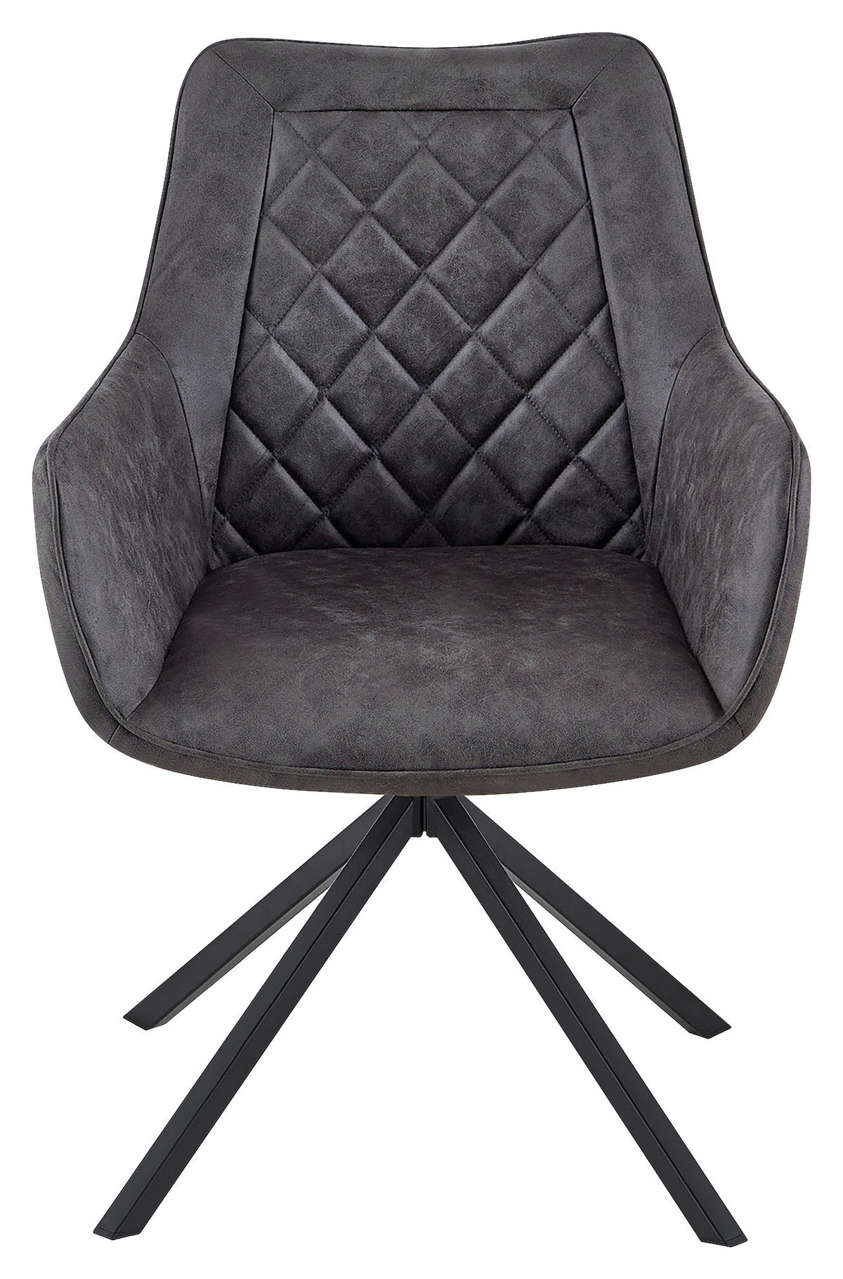 ARMLEHNSTUHL  Sitzfläche 180° drehbar   - Anthrazit, Design, Kunststoff/Metall (62/89/59.5cm) - Kayoom