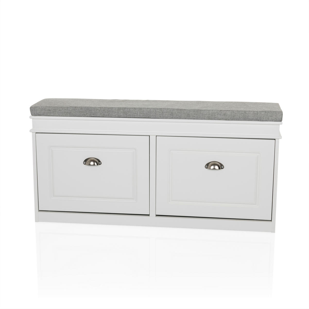 SKOSKÅP  i 104/52/24 cm  - vit/silver, Modern, metall/trämaterial (104/52/24cm) - MID.YOU