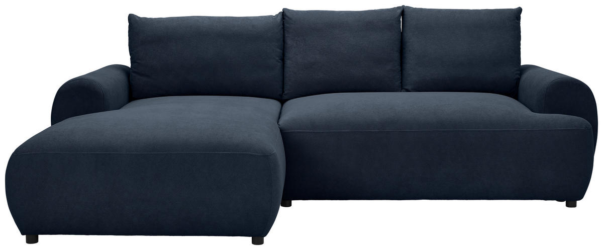 ECKSOFA Dunkelblau Webstoff  - Schwarz/Dunkelblau, MODERN, Kunststoff/Textil (175/265cm) - Carryhome