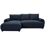 ECKSOFA in Webstoff Dunkelblau  - Schwarz/Dunkelblau, MODERN, Kunststoff/Textil (175/265cm) - Carryhome